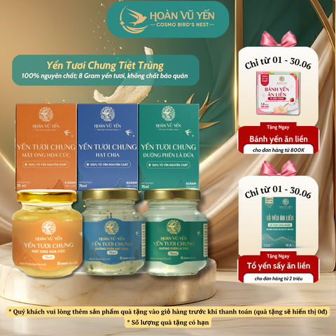 Yến Tươi Tiệt Trùng Hoàn Vũ Yến 75ml Chứa 8g Yến tươi Nguyên Chất - Tăng Cường Sức Khỏe