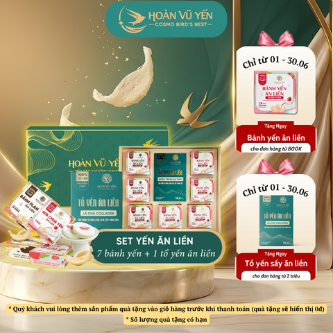 Set 7 Bánh Yến Ăn Liền + 1 Tổ Yến Ăn Liền