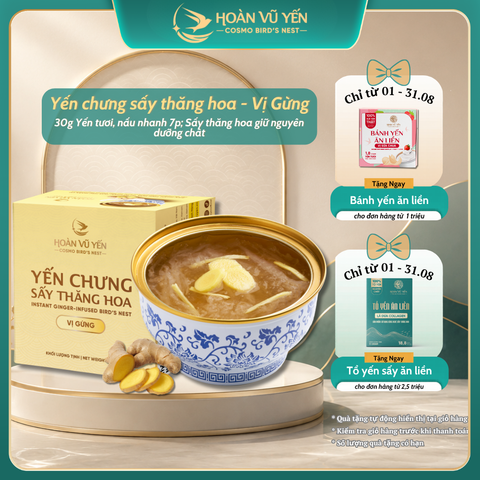 Chén Yến Chưng Sấy Thăng Hoa Vị Gừng Hoàn Vũ Yến 30g Yến Tươi - Chén Yến Chưng Ăn Liền