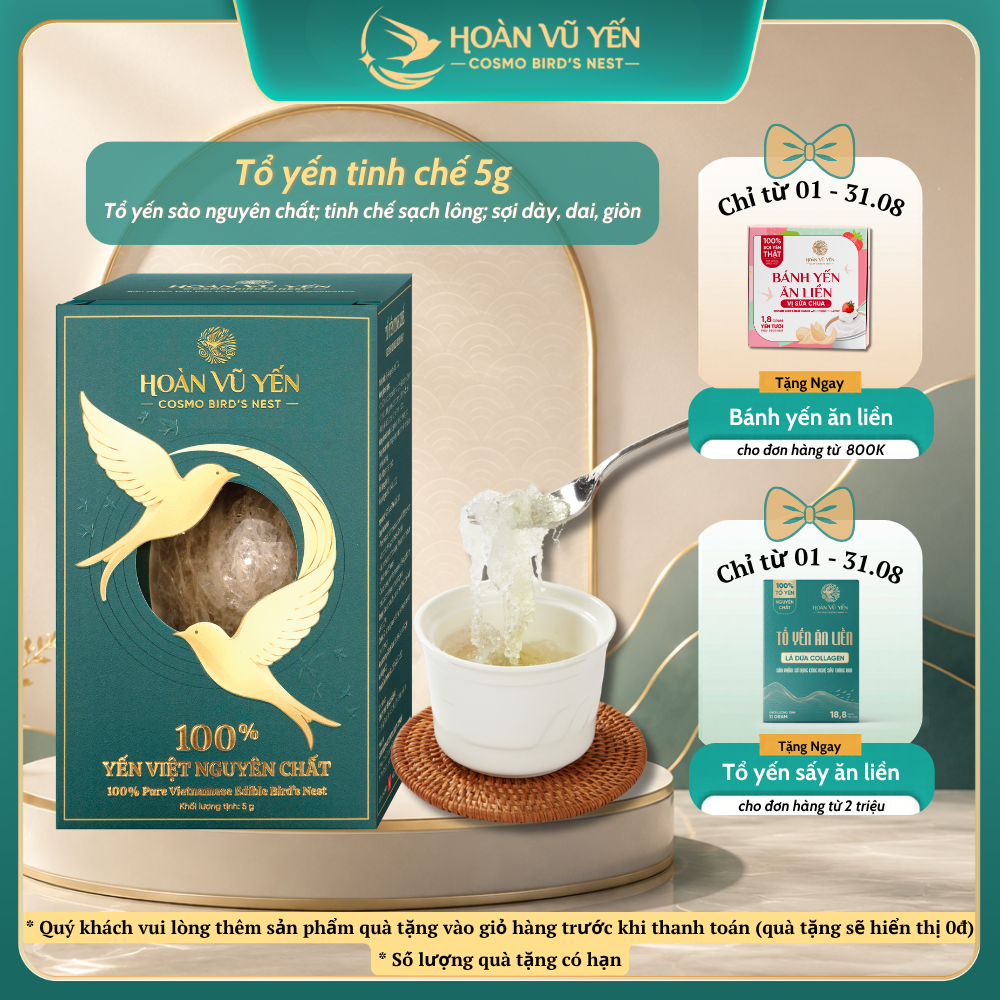 Tổ Yến Tinh Chế Cao Cấp 5 gram - Hoàn Vũ Yến