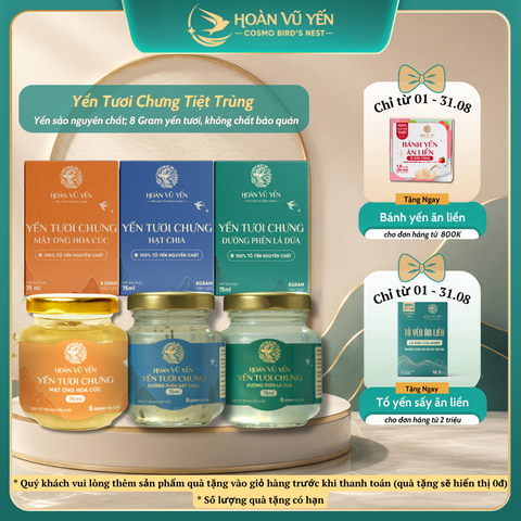 Yến Tươi Tiệt Trùng Hoàn Vũ Yến 75ml Chứa 8g Yến tươi Nguyên Chất - Tăng Cường Sức Khỏe