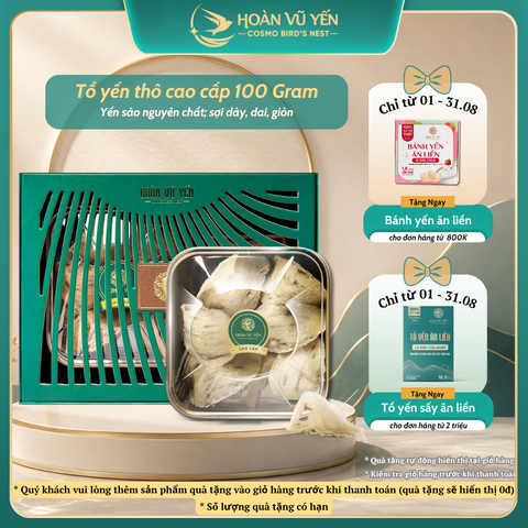 Tổ Yến Thô Cao Cấp Loại 100Gram - Tổ Yến Còn Ít Lông Tặng kèm đường phèn