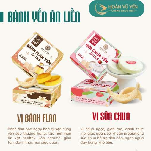 Bánh Yến Ăn Liền - Vị Sữa Chua / Vị Bánh Flan