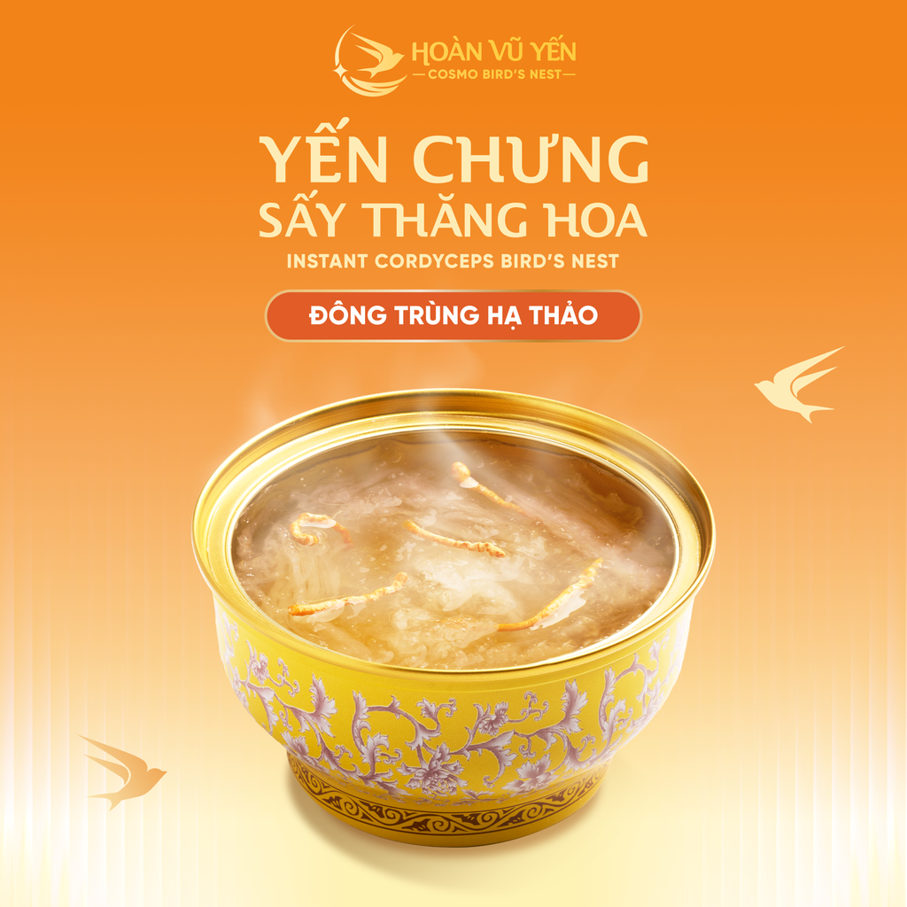 Chén Yến Chưng Sấy Thăng Hoa Vị Đông Trùng Hạ Thảo Hoàn Vũ Yến 30g Yến Tươi - Chén Yến Chưng Ăn Liền