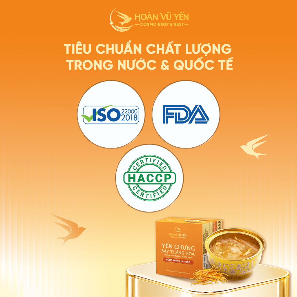 Chén Yến Chưng Sấy Thăng Hoa Vị Đông Trùng Hạ Thảo Hoàn Vũ Yến 30g Yến Tươi - Chén Yến Chưng Ăn Liền