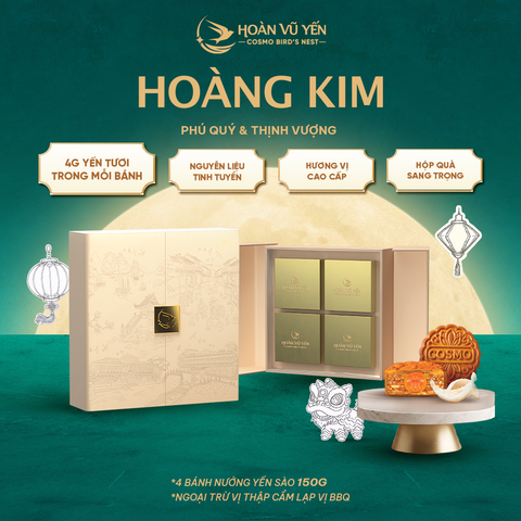 Hộp Hoàng Kim - BST Quà tặng bánh trung thu yến sào 2026 Hoàn Vũ Yến