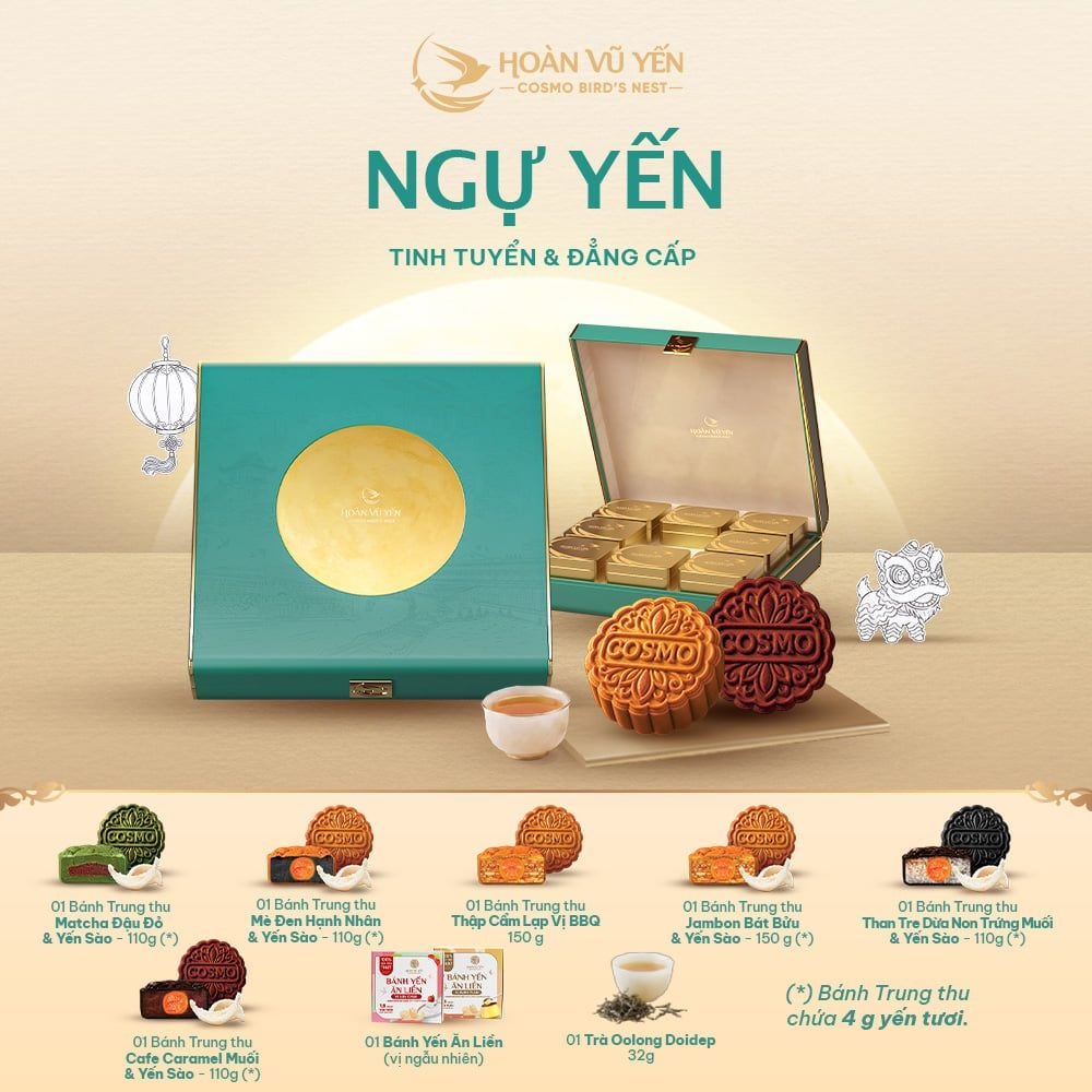 Hộp Ngự Yến - BST Quà tặng bánh trung thu yến sào 2026 Hoàn Vũ Yến
