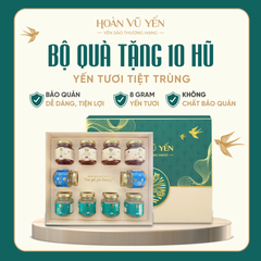 Set 10 Hũ Yến Tươi Tiệt Trùng Cao Cấp - Hoàn Vũ Yến