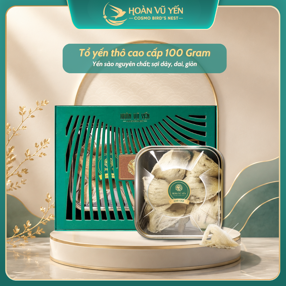 Tổ Yến Thô Cao Cấp Loại 100Gram - Tổ Yến Còn Ít Lông Tặng kèm đường phèn
