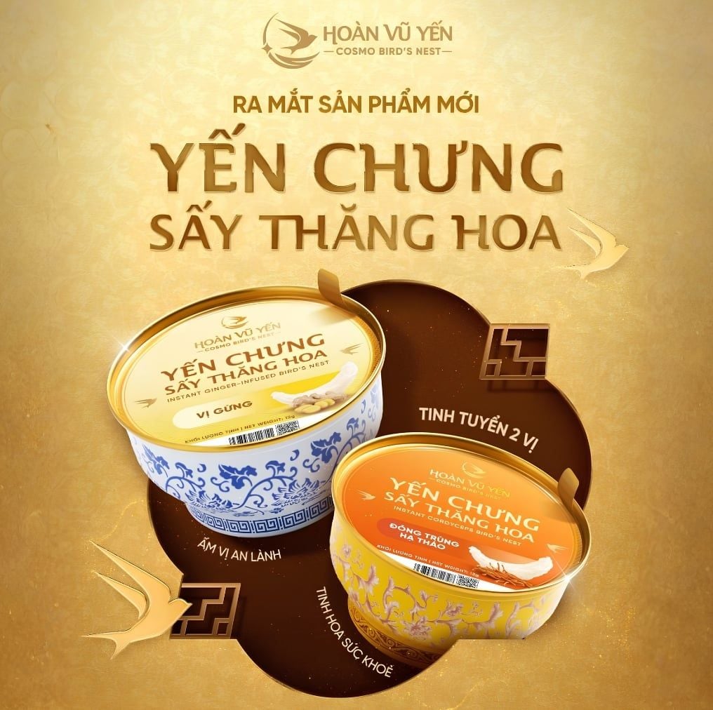 Chén Yến Chưng Sấy Thăng Hoa Vị Đông Trùng Hạ Thảo Hoàn Vũ Yến 30g Yến Tươi - Chén Yến Chưng Ăn Liền