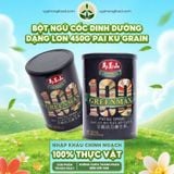  Bột ngũ cốc dinh dưỡng dạng lon 450g 100 vị hạt Pai Ku Grain Greenmax Đài Loan 