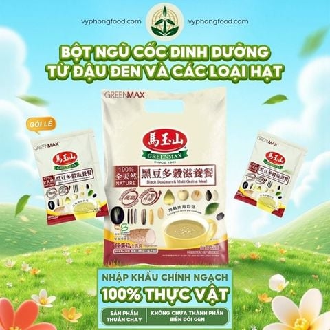 bột ngũ cốc dinh dưỡng từ đậu đen và các loại hạt Greenmax All Natural Black Soybean & Multi Grains Meal