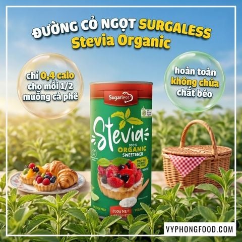  Đường cỏ ngọt Sugarless dạng lon 350g 