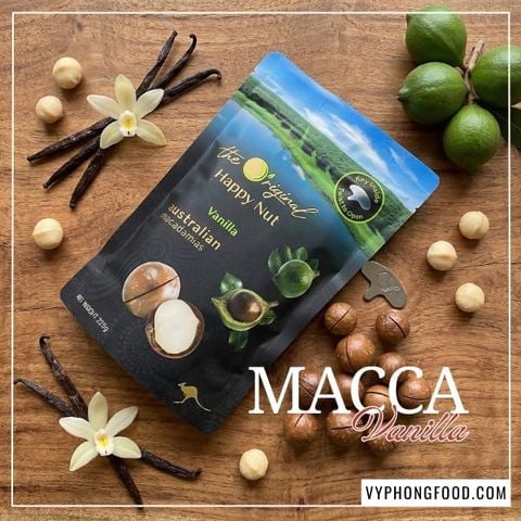  Hạt Macca Úc hương Vani Happy Nut 225g: Thơm bùi trọn vị, dưỡng chất nguyên bản. 
