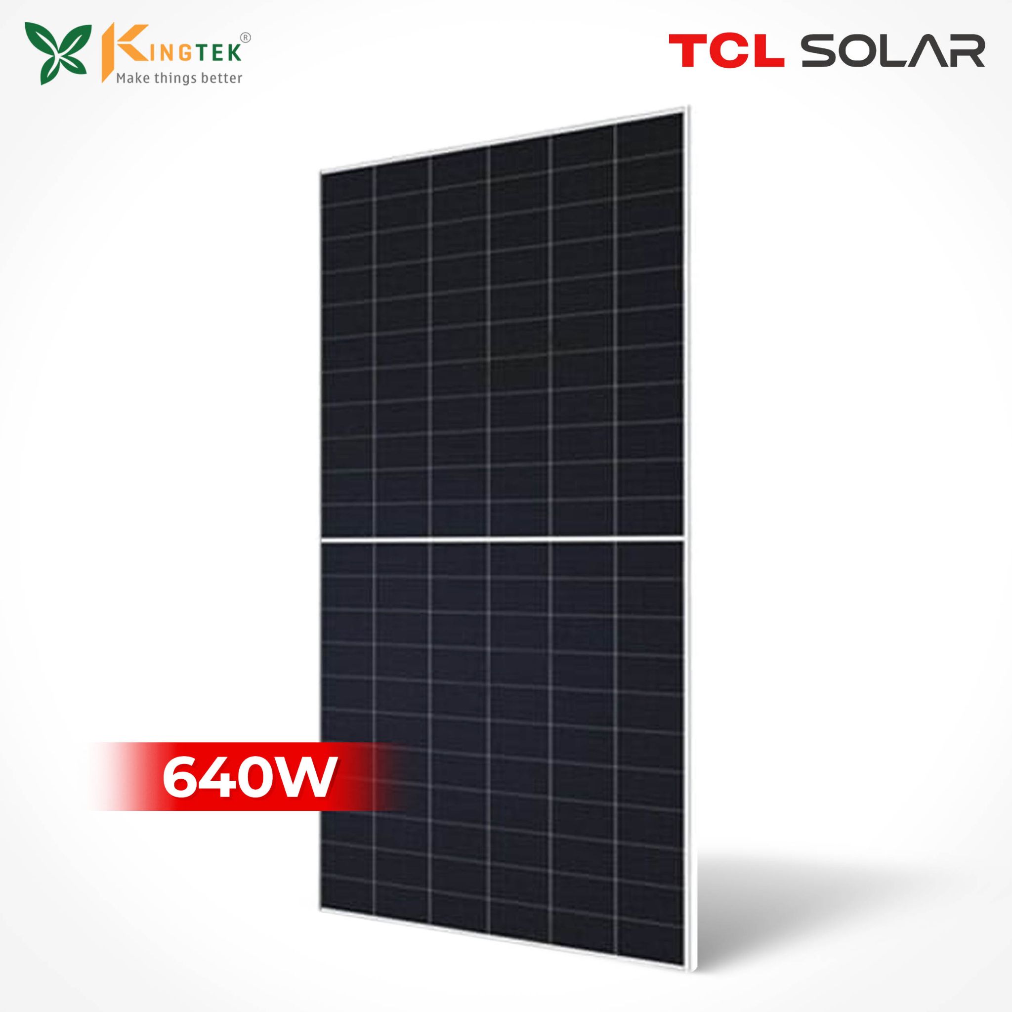  Tấm pin năng lượng mặt trời TCL 640W 2 mặt kính, hiệu suất 23.7% – HSM-ND66-GR640 