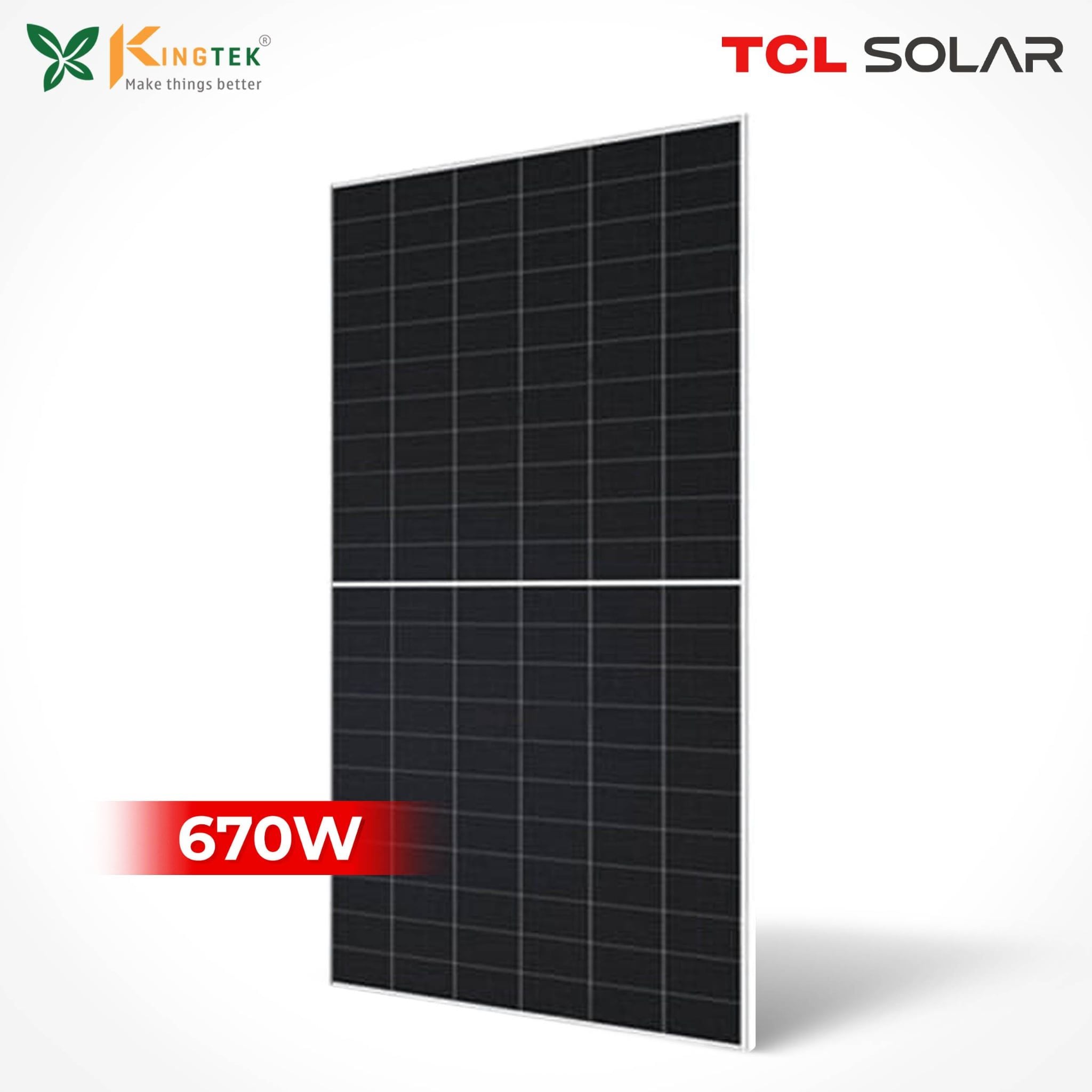  Tấm pin năng lượng mặt trời TCL 670W 2 mặt kính, hiệu suất 24.8% – HSM-GHF-NM670 