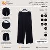  Quần cotton đen dài cạp chun chiết ly 