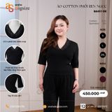  Áo Cotton phối ren ngực 