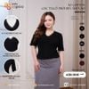  Áo cotton cộc tay cổ phối ren nhún eo 