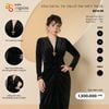  ĐẦM NHUNG TAY DÀI CỔ TIM NHÚN TRƯỚC 