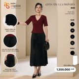  CHÂN VÁY LỤA PHỐI REN XẾP LY 