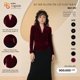  ÁO NHUNG DÀI TAY CỔ V EO NHÚN 
