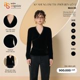  ÁO NHUNG DÀI TAY PHỐI REN CỔ V 