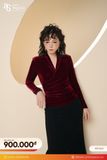  ÁO NHUNG DÀI TAY CỔ V EO NHÚN 