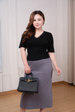  Áo cotton cộc tay cổ phối ren nhún eo 