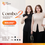  Combo 2 Áo Cotton Sát nách cổ tròn xẻ gấu (Đen-Nude) 