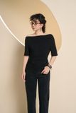  Áo Cotton Cộc Tay Cổ Thuyền Tà Lệch | ANSHA BIGSIZE 