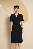 Váy Mango Sạn Chun Cổ V Nhúm Eo Xẻ Nhẹ | ANSHA BIGSIZE 