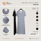  Đầm thun tăm xẻ trước 