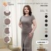  Đầm Cotton cổ tròn vạt lệch 