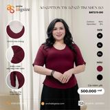  Áo Cotton Tay lỡ cổ tim nhún eo 