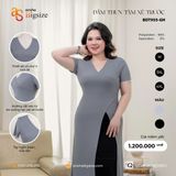  Đầm thun tăm xẻ trước 