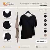  Combo 2 Áo Cotton cổ tim vạt chéo (Nâu-Đen) 