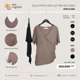  Combo 2 Áo Cotton cổ tim vạt chéo (Nâu-Đen) 