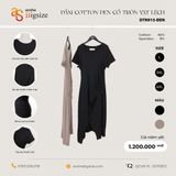  Đầm Cotton cổ tròn vạt lệch 