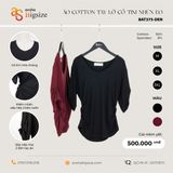 Áo Cotton Tay lỡ cổ tim nhún eo 