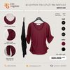  Combo 2 Áo Cotton Tay lỡ cổ tim nhún eo (Đen - Đỏ) 