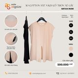  Combo 2 Áo Cotton Sát nách cổ tròn xẻ gấu (Đen-Nude) 