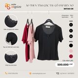  Combo 3 Áo Thun tăm cộc tay cổ đáp ren nơ (Đen-Hồng-Đỏ) 