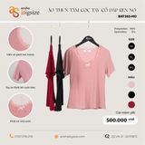  Combo 3 Áo Thun tăm cộc tay cổ đáp ren nơ (Đen-Hồng-Đỏ) 