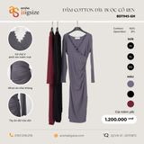  Đầm Cotton dây buộc cổ ren 