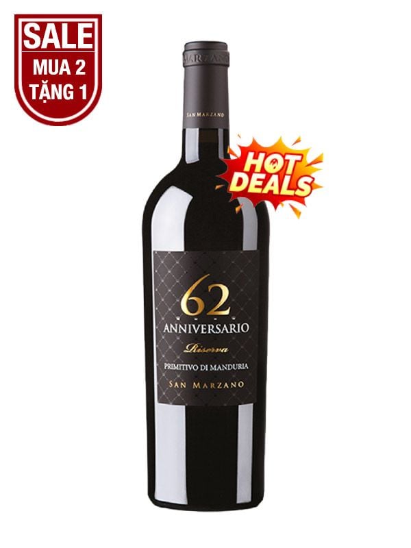 Rượu Vang Ý Đỏ 62 Anniversario Primitivo Di Manduria