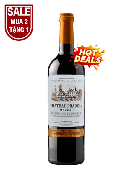 Rượu Vang Pháp Đỏ Chateau Pradeau Mazeau Bordeaux Superieur khuyến mãi