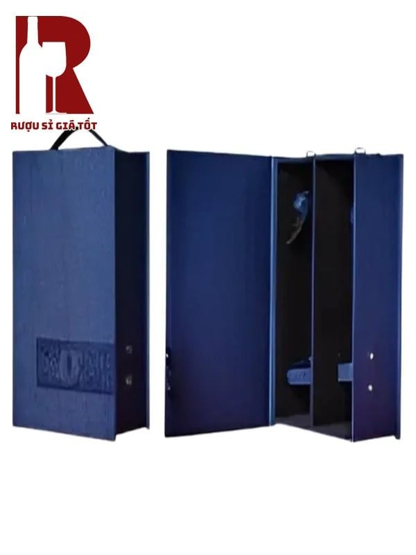 Hộp Da Đựng Rượu 2 Chai 2 Khuy Bấm Sườn