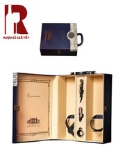 Hộp Da Đựng Rượu Hai Chai Bản Đồ