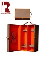 Hộp Da Đựng Rượu 2 Chai Có Lót